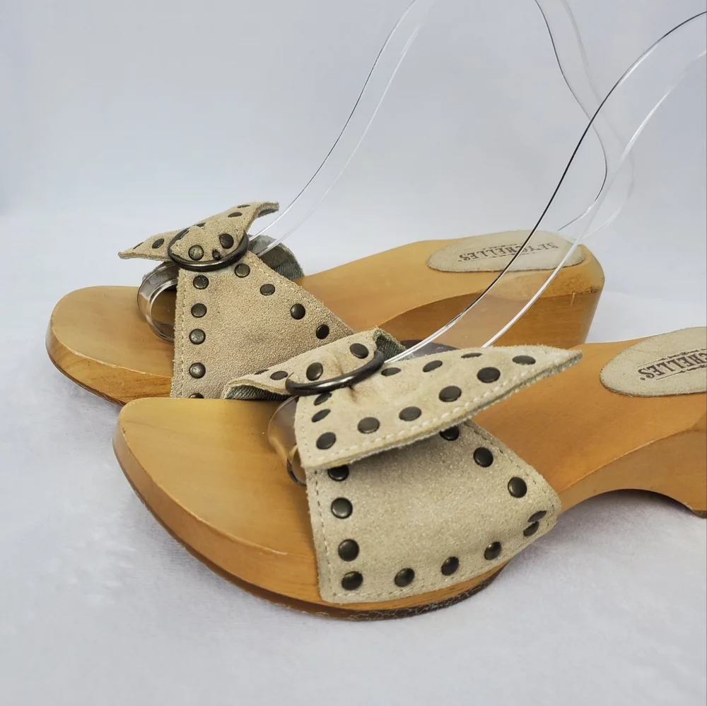 Seychelles Wood Tan Studded Sandals 8.5